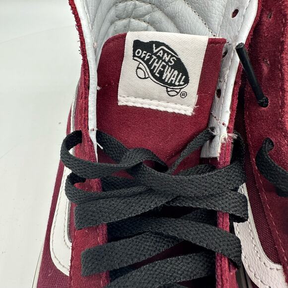 VANS Sk8-Hi Maroon High Top Sneaker Size Mens 5 Womens 6.5 Athleisure Skater - Picture 11 of 16